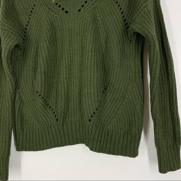 John + Jenn Green Knit Sweater Size XS Long Sleeve - Picture 3 of 6